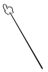 指示棒で上を指すイラスト　指さし棒