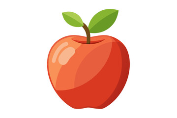 Fresh Organic Apple With Small Leaf Fruit