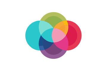 modern circle venn diagram soft gradients