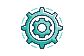 rotating cogwheel icon editable multiple gears