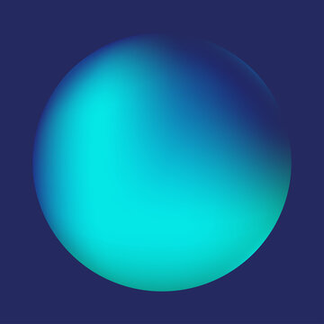 A holographic Neon Glow Gradient Sphere in Blue. Vibrant Gradient Banner with blue Glow Gradient background. Vector Illustration