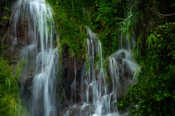 奄美大島の夏の風景。糸をひく水の流れ。