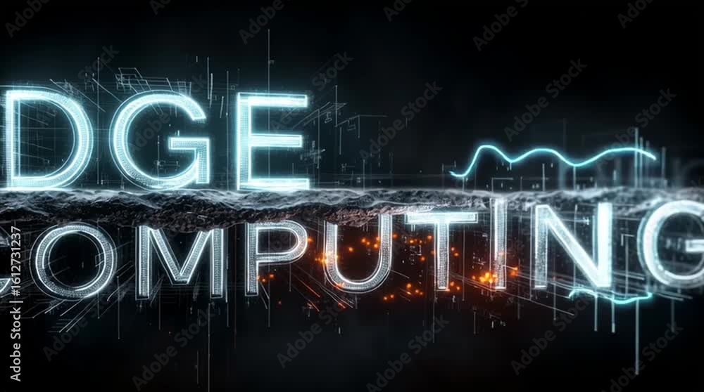 Poster edge computing. a digital graphic highlighting the term 
