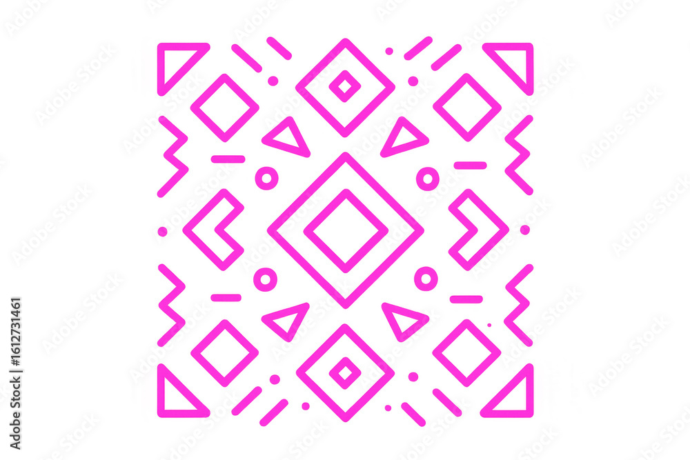 Poster vibrant pink geometric shapes are forming a seamless pattern, perfect for adding a modern and stylis