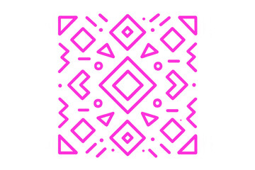 Vibrant pink geometric shapes are forming a seamless pattern, perfect for adding a modern and stylish touch to any design project with its transparent background