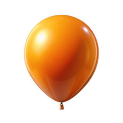 Orange balloon isolated on transparent background