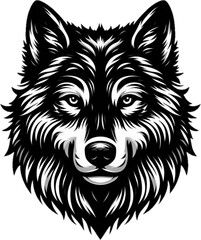 Fototapeta premium black wolf head vector image with transparent background