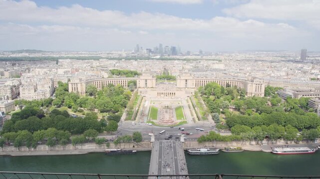 View of the Palais de Chaillot and the Jardins du Trocad&eacute;ro from Eiffel Tower, Paris