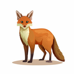 Obraz premium Captivating illustration of a poised fox against a clean backdrop showcasing detail