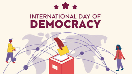 Empowering Vector Illustration for International Day of Democracy – Voting, Unity, and Global Dialogue


