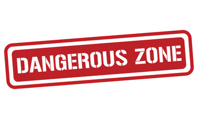 DANGEROUS ZONE red stamp text vector, rubber stamp