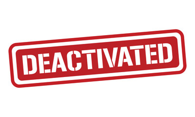 DEACTIVATED red stamp text vector, rubber stamp
