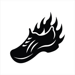Line Art Running Sneakers with Flames