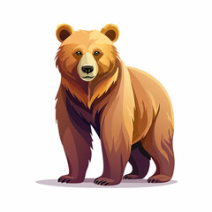 Majestic Brown Bear Illustration: A Detailed Wildlife Portrait of a Powerful Animal