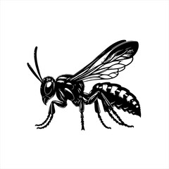 Obraz premium Wasp insect with striped body