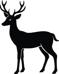Fototapeta premium Minimal deer silhouette graphic design isolated on transparent background
