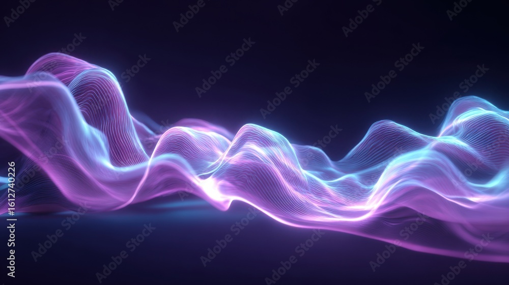 Aufkleber waves of vibrant colors flow and blend in a dark space, creating an eye-catching abstract pattern. t