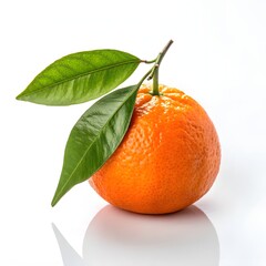 orange with green leaf