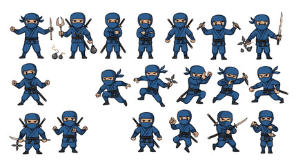 Diverse Digital Art Collection with Ninjas, Tools, and Scenery