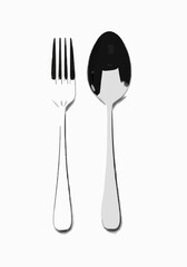 Dinner spoon and fork mockup with hd quality