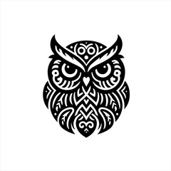 Fototapeta premium Tribal owl art on white background