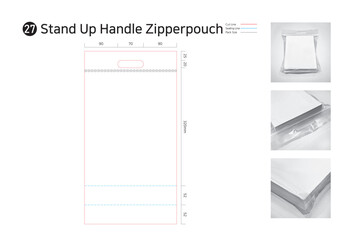 P3_27. Pouch with zippers and handles. Use as a fashion item, light household item plastic bag.