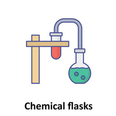 Chemical flasks Vector Icon which can easily modify or edit