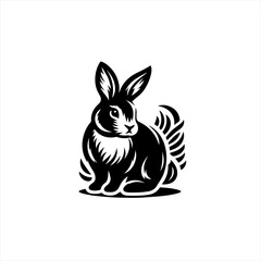 Fototapeta premium Rabbit graphic silhouette