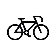 Vintage black bicycle icon isolated on a white background, perfect for sports, travel, and transportation illustrations bicycle silhouette vector icon minimalist flat 