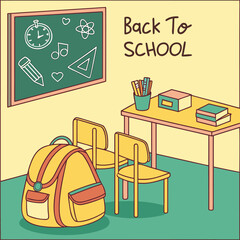 Back to School with Backpack and Supplies