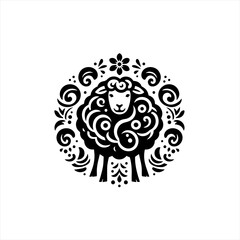 Obraz premium Stylized sheep illustration