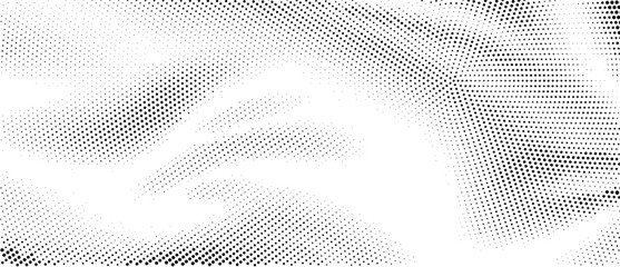 Wavy gradient halftone dots pattern texture background
