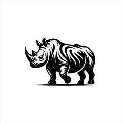 Obraz premium A powerful rhinoceros illustration