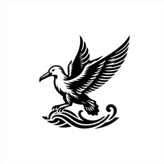 Obraz premium Seagull landing on water