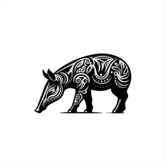 Fototapeta premium A tapir with tribal pattern
