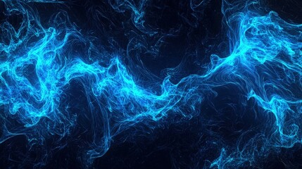 Fototapeta premium Abstract design with flowing blue patterns on a dark background.
