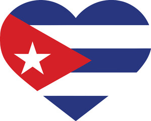 heart shaped cuba flag vector illustration symbol of love unity and patriotism

