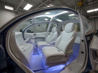 the interior of a sophisticated electric car