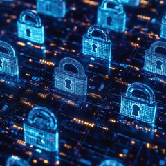 Digital padlocks on circuit board