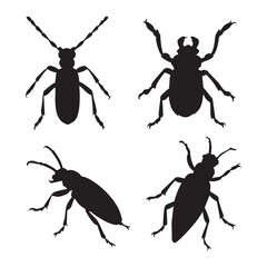 collection of black insect silhouettes, ideal for nature designs