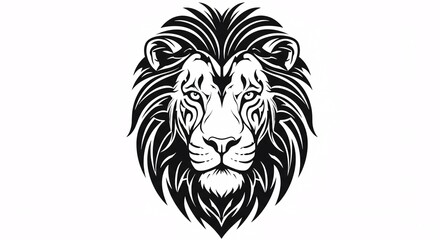 Majestic Tribal Lion Head Vector Graphic