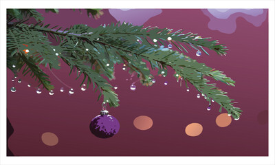 Christmas card with Christmas tree