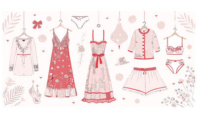 Fashionable women s clothing collection featuring dresses and loungewear