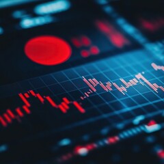 Close-up stock market data display