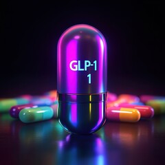 Highlighted pill with GLP-1 text