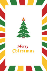 Christmas Simple Invitation Card. Vector illustration of an Invitation card of Merry Christmas with festive colors