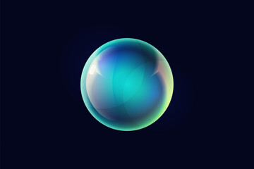 Crystal marble ball sphere in vector. Game glossy orb