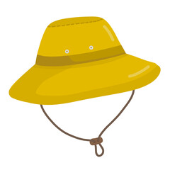 Illustration of a yellow travel hat