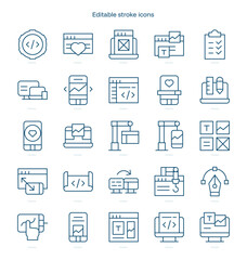 Creative Web stroke icon. Creative Web line icon set. editable stroke icon pack