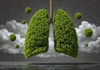eco concept of the lungs of the planet . Generative AI